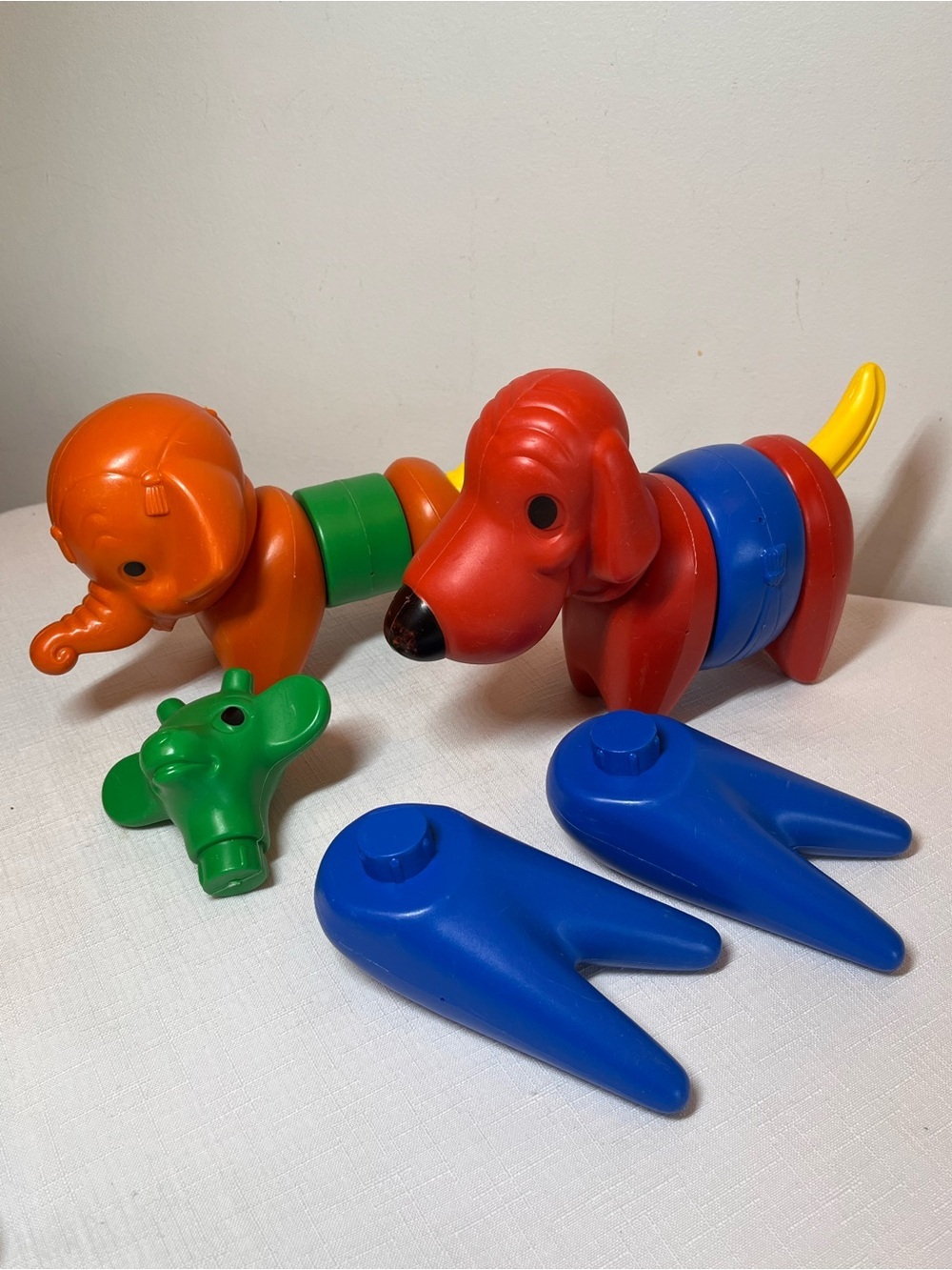 Vintage TUPPERWARE TOYS. Dog. Giraffe elephant.